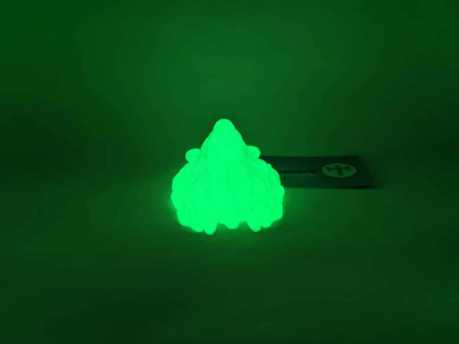 Leeuwenkop geprint met ColorFabb's Glow-In-The-Dark filament